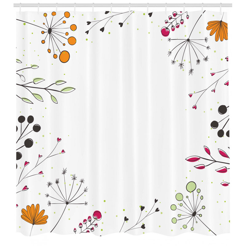 Rideau de douche simple géométrique fleurs florales Prussia, H 69 po x l 105 po