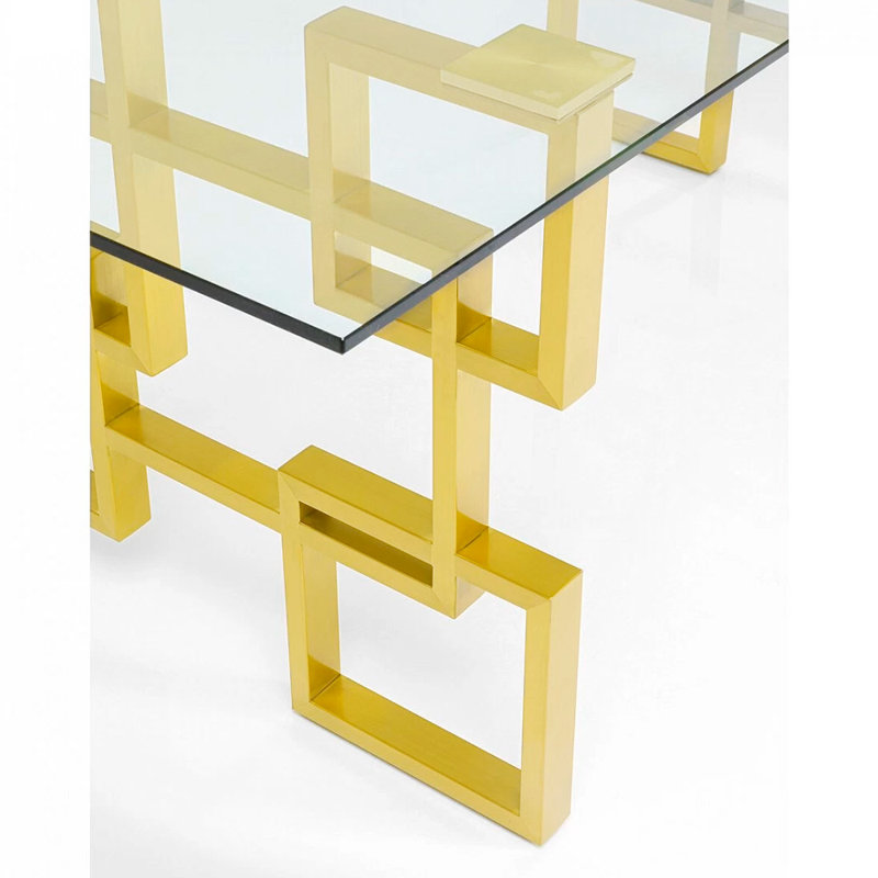 Table de salle à manger Cannock, H 29,5 po x l 78 po x P 39 po, Or / Laiton
