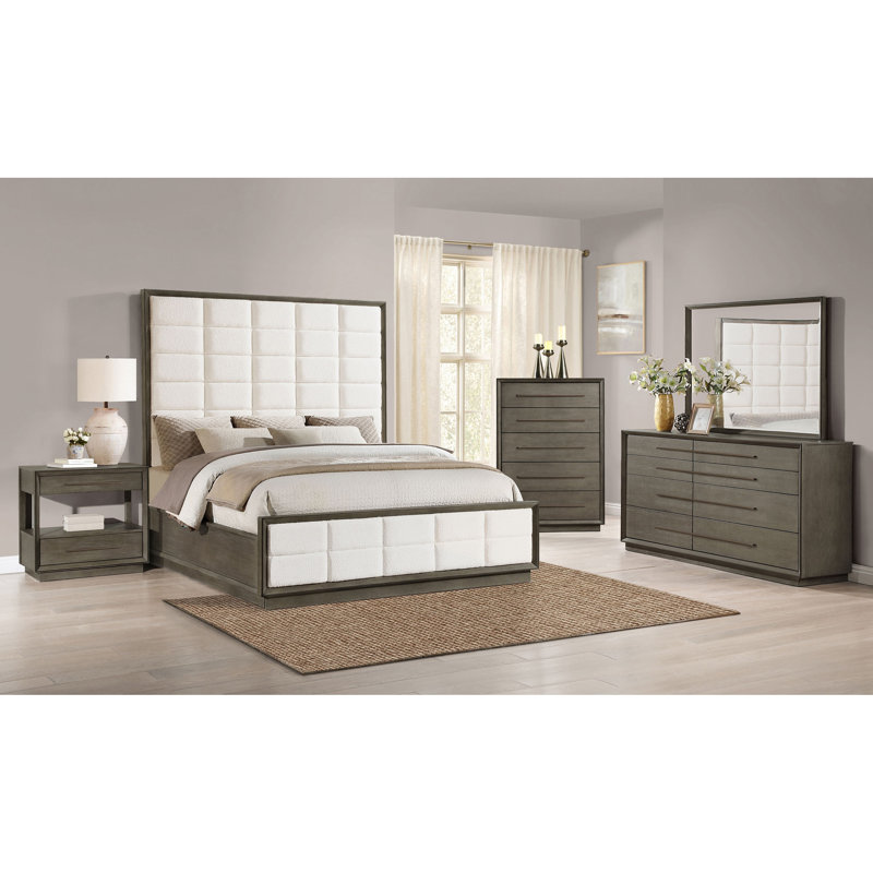 Commode 8 tiroirs Taupe
