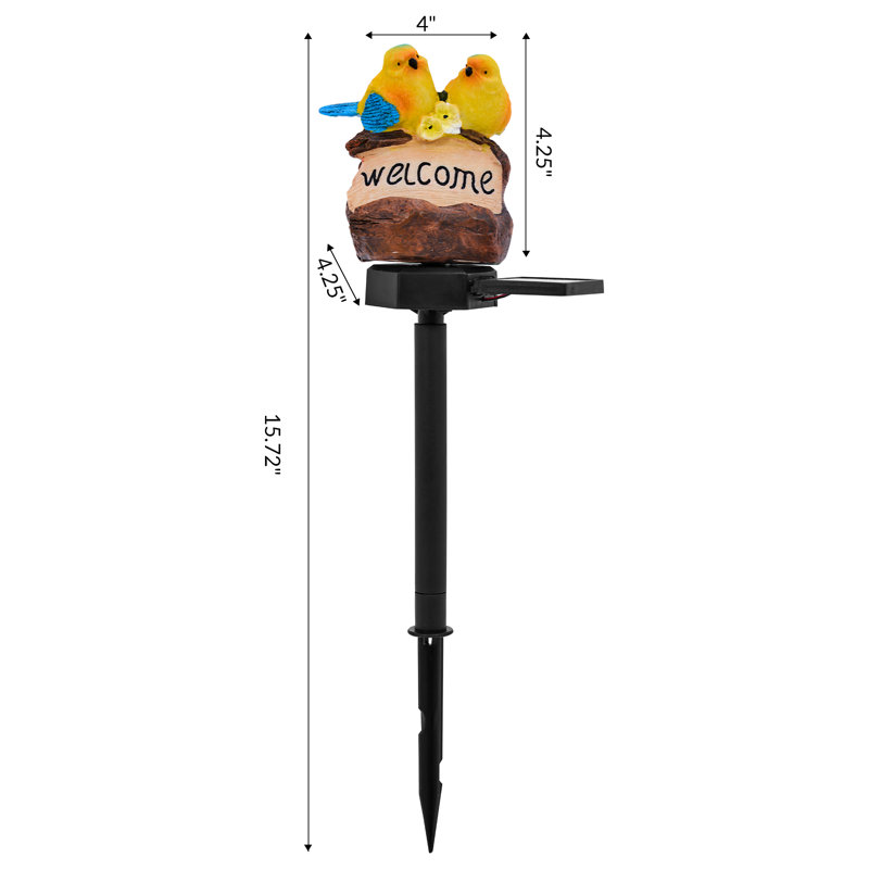 Bird Statue Garden Stake Solar Lighting
