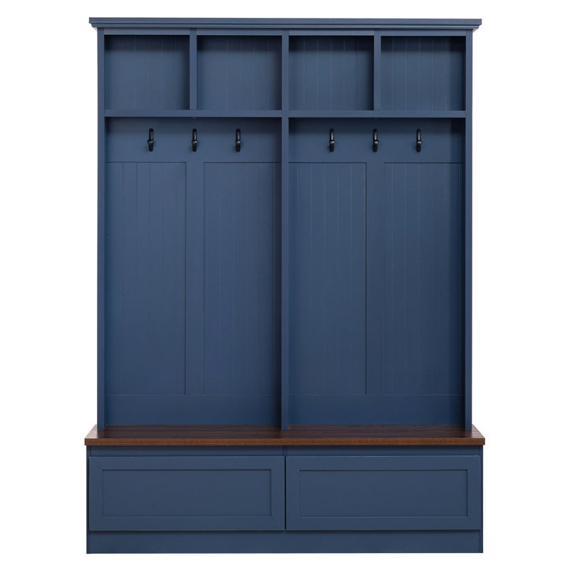 Hall Tree 56'' Wide With Bench And Open Storage