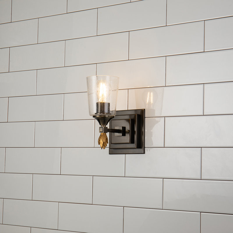 Vetiver 1 - Light Armed Sconce, Dark Bronze/Gold