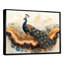 «Hannann Golden Aqua and Wood Peacock Landscape I», art mural paon-1037237241-863057679-1037237247