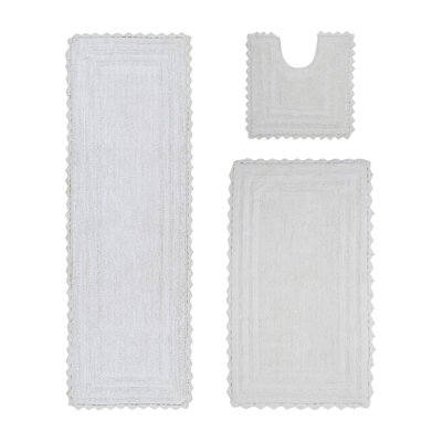 Rasika Reversible 100% Cotton Tufted Bath Rug Set (Set of 3) 