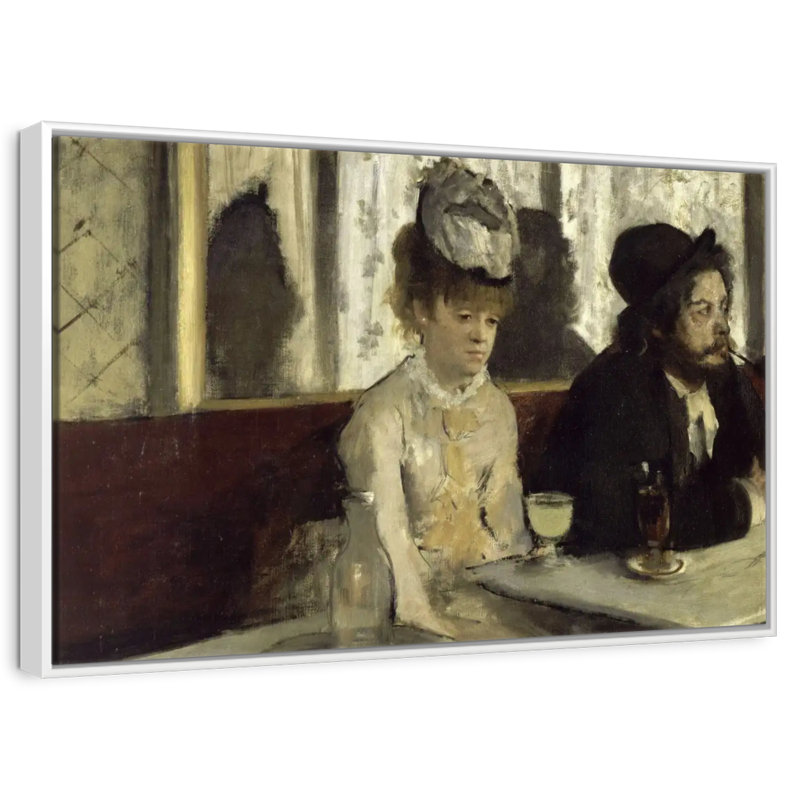 L'Absinthe, 13 po x 9 po, Cadre flottant blanc