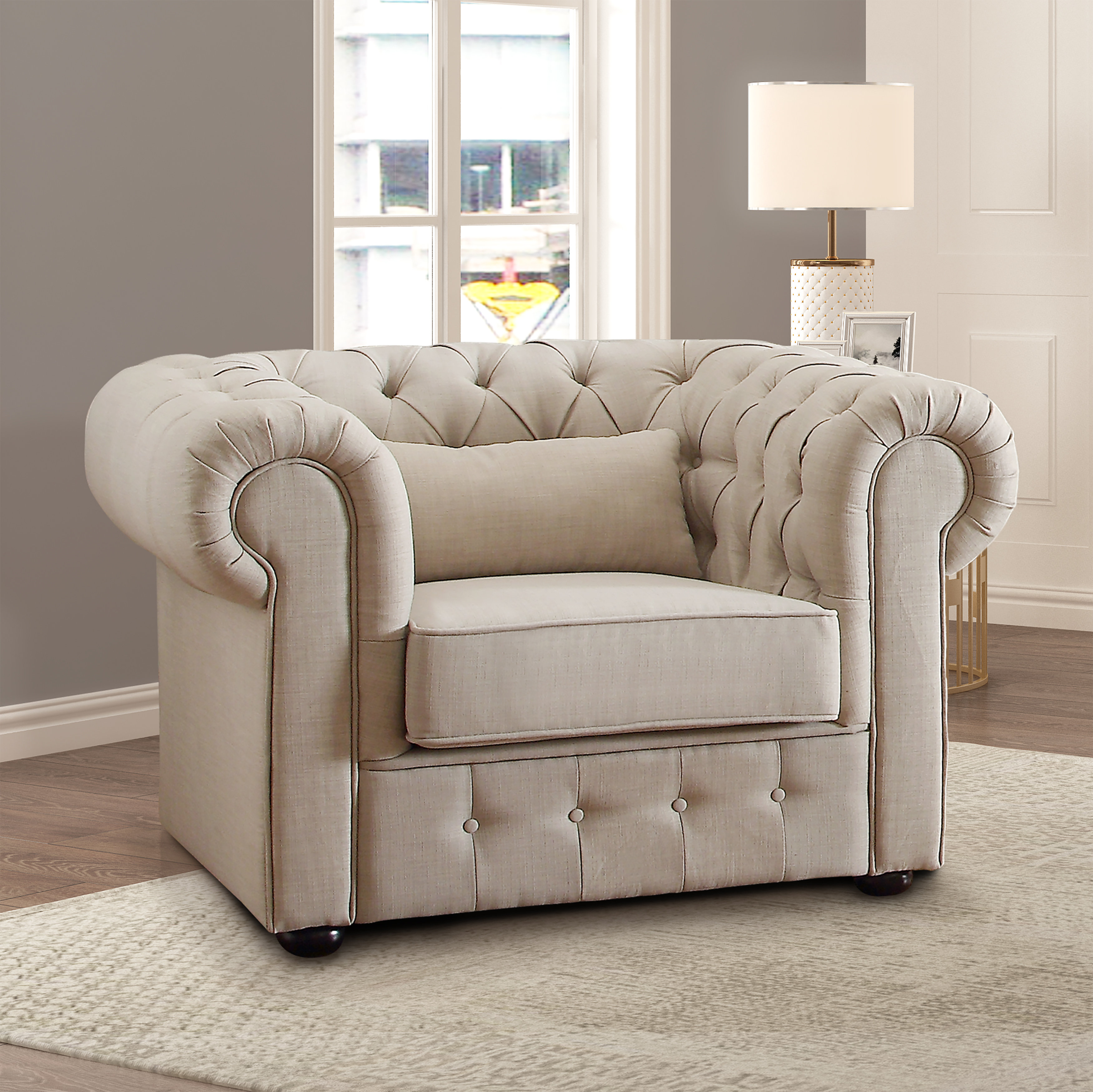Charlton Home® Upholstered Chesterfield Chair Wayfair