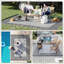 Tapis, tapis d'extérieur réversible, tapis de sol en paille de plastique imperméable, tapis de camping portable pour camping-car, grand tapis de jardin, terrasse, pique-nique, plage, bordure noire et grise