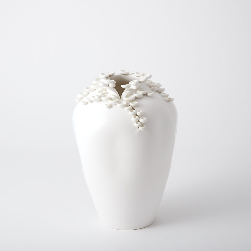 Cascading Reef Vase-White-Tall