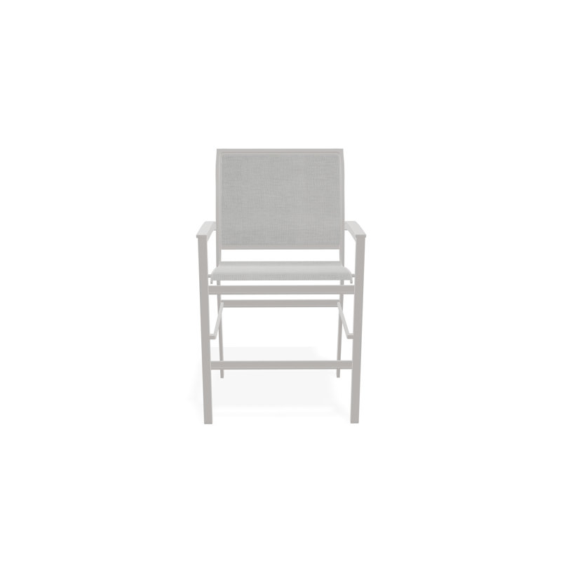 Chaise de café empilable en aluminium Bazza, Gris chaleureux, Alliage Sunbrella®