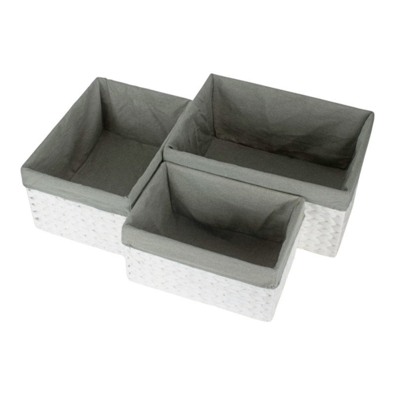 Beachcrest Home Wicker Decorative Basket, Grey