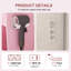 Meuble-lavabo lumineux avec prise de courant, support pour sèche-cheveux et tabouret, coiffeuse compacte pour petite chambre à coucher, option multicolore (rose)-375732184
