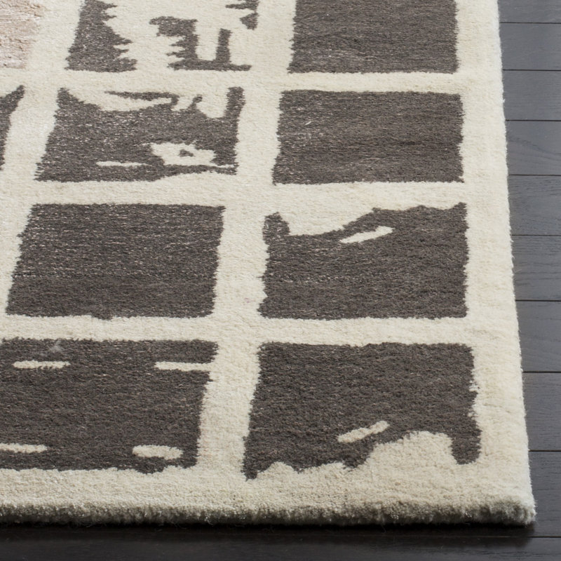 Jefferson Hand Tufted Wool Geometric Rug, Square 5'