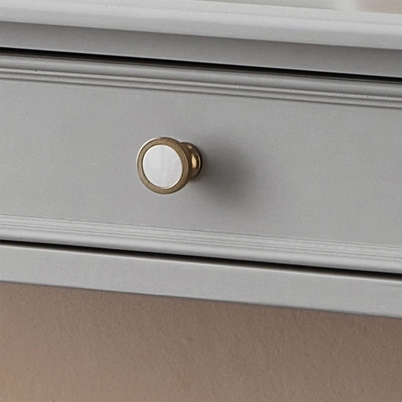 Bureau d'écriture rectangulaire en bois massif gris avec tiroirs, 29.92"H*31.5"W*19.69"D, Gris