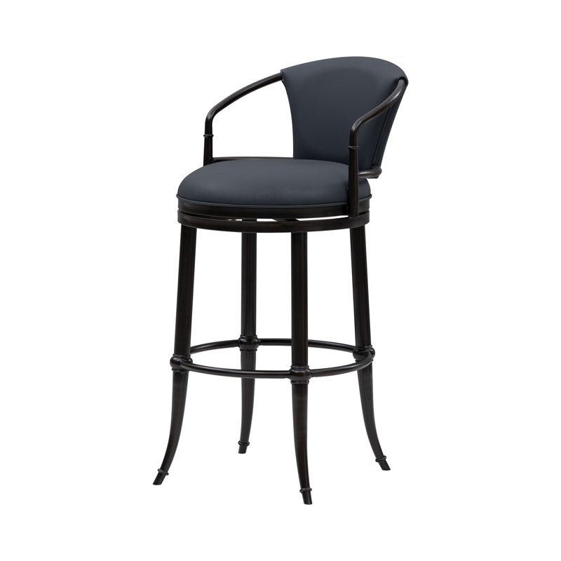 Ensemble de 2 tabourets de bar pivotants en similicuir de qualité commerciale Conti, Bleu