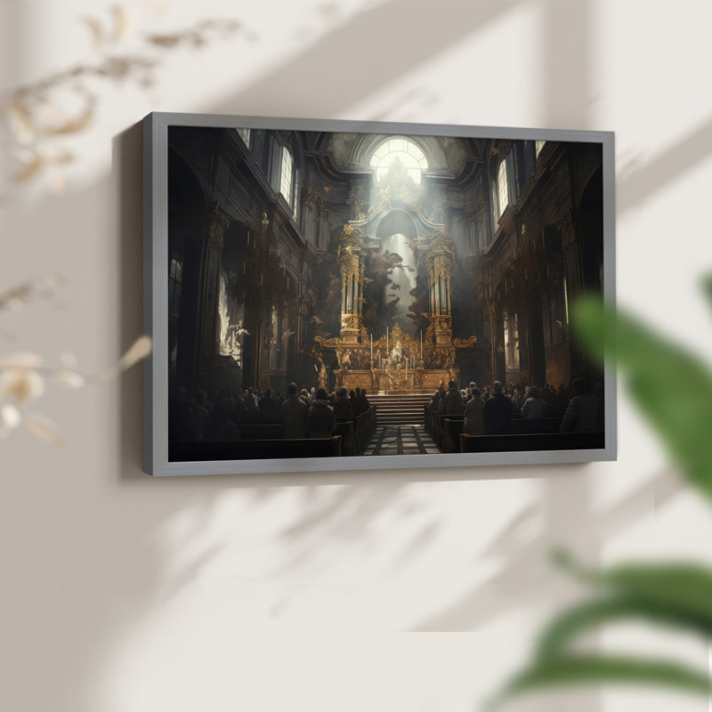 Série religieuse - II - Reproduction encadrée - Restickable, Gris, H 11 po x l 14 po