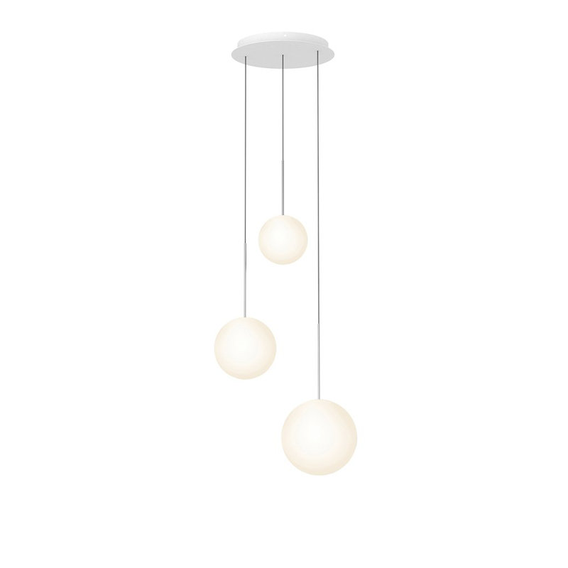 Bola Sphere Pendant Chandelier, Chrome, 120.5" H x 17" W x 17" D