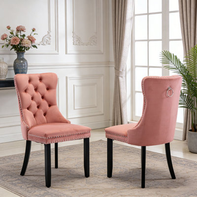 Solid Wood Contemporary Velvet Upholstered Dining Chair