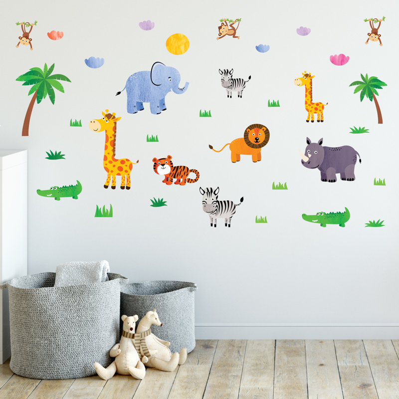 Décalcomanie murale animaux de la jungle