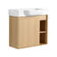 Meuble-lavabo mural 24 po avec lavabo en céramique blanche et porte à fermeture en douceur, emballage KD, chêne clair-1124167850-1124167852
