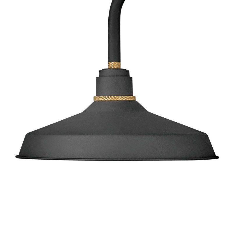 Foundry Wall Mount Outdoor Barn Light, Textured Black, 16" H x 12" W x 23.75" D