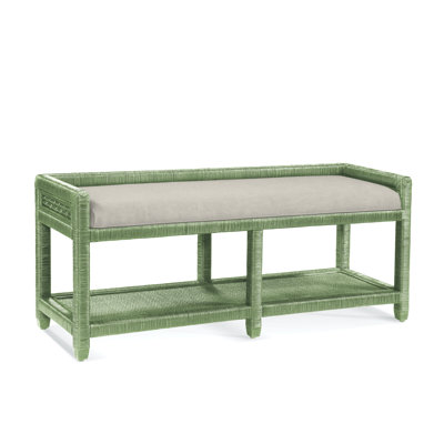 Glinda Wicker Shelves Storage Bench by Birch Lane
