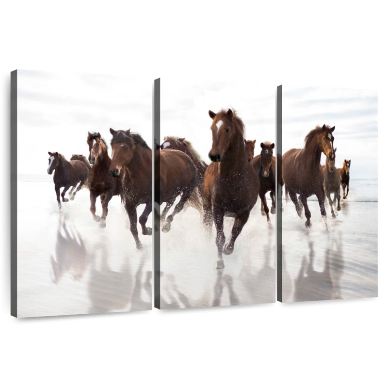 Running Brown Horses, 32" H x 50" W