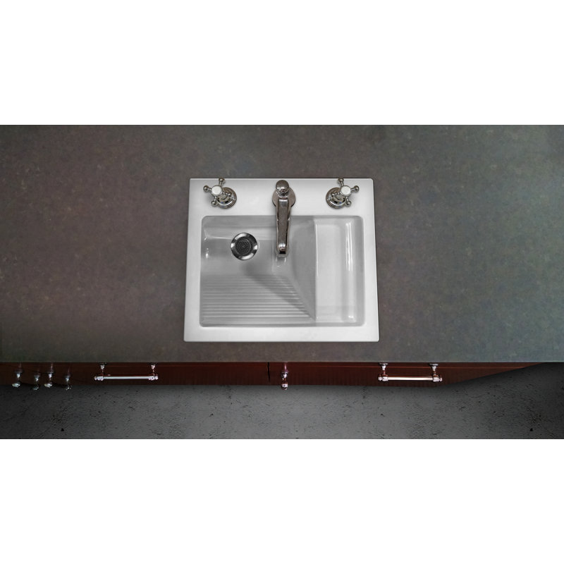 Designer 26" x 21" Delicate Touch Air System Laundry Sink, Bone