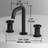 Cass Widespread 3-Hole Bathroom Faucet, 2-Handle High Arc With Wheel Knob Handles In Matte Black-62421219