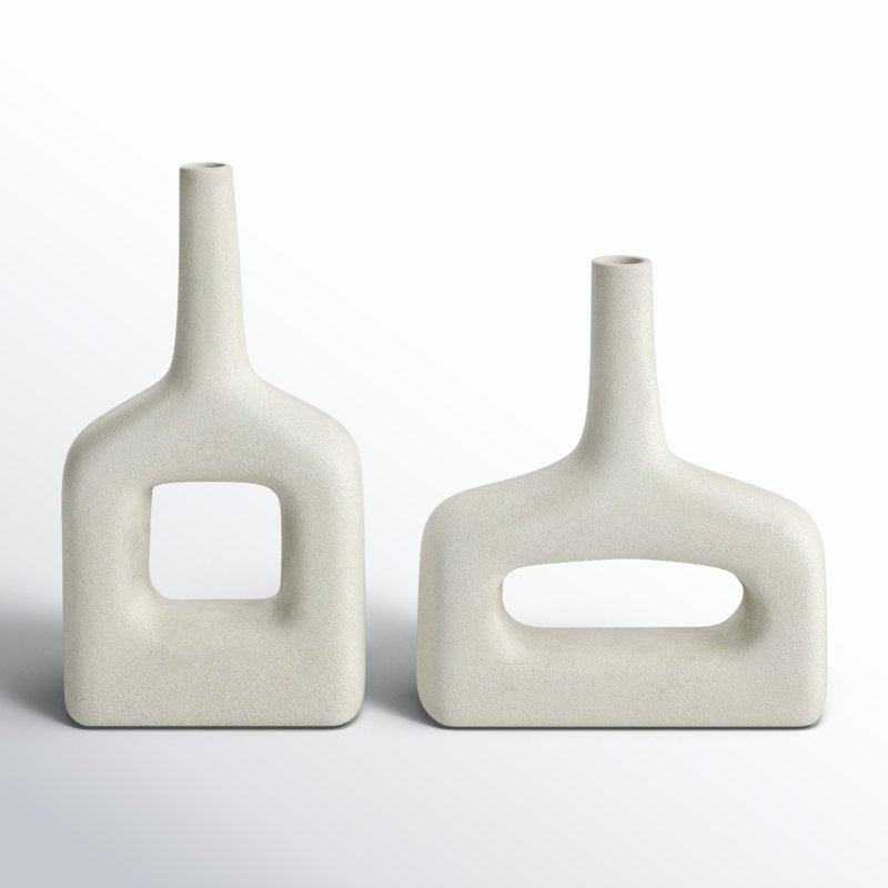 White Ceramic Novelty Table Vase Set