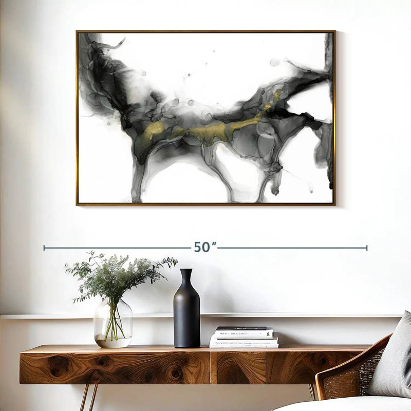 Golden Precipice II, Cadre flottant doré, 40 po x 27 po