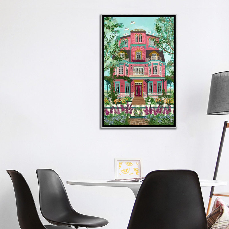 The Beach House - reproduction d'art murale - toile encadrée, Argent argent, H 40 po x l 26 po