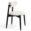 Chaises de salle à manger modernes rembourrées, structure en bois massif, dossier incurvé, pour la cuisine et la salle à manger, crème/brun (lot de 4)-541168605-543479730