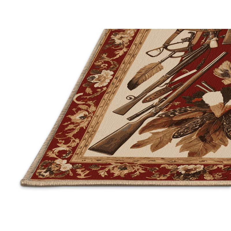 Tapis brun français lavable à la machine, Carré 7 pi