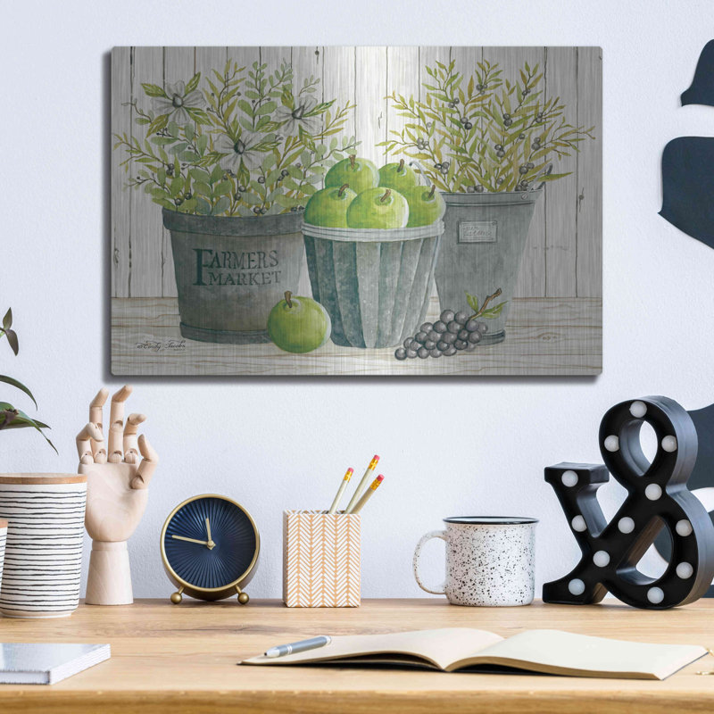 «August Eucalyptus Farmer's Market» par Cindy Jacobs, August Grove®, art mural en métal, H 12 po x l 16 po