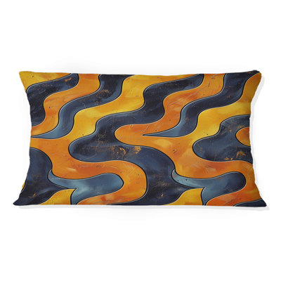 Coussin lombaire orange rétro Wave - Mid-Century