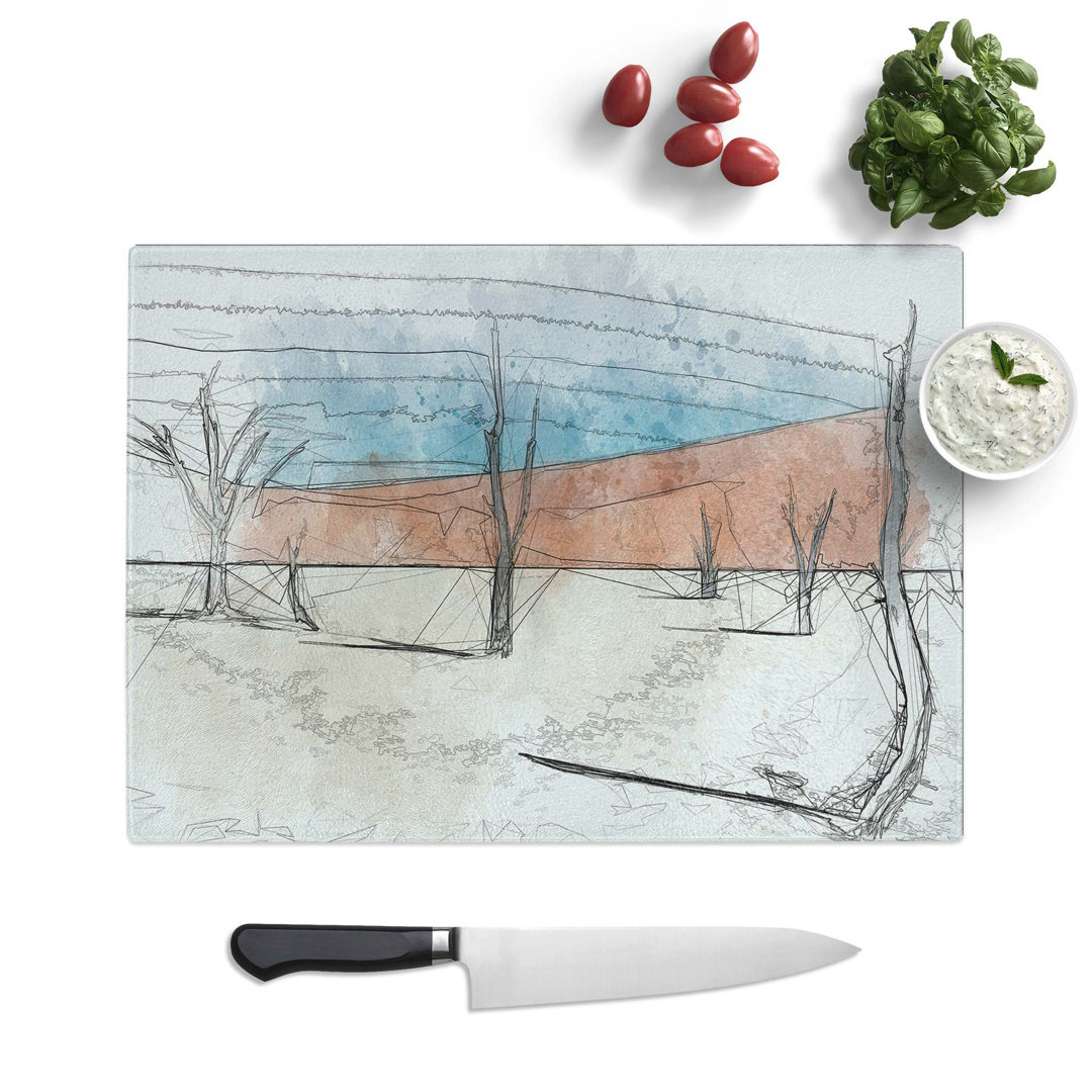 Tempered Glass Trees in Namibia in Abstract Chopping Board
