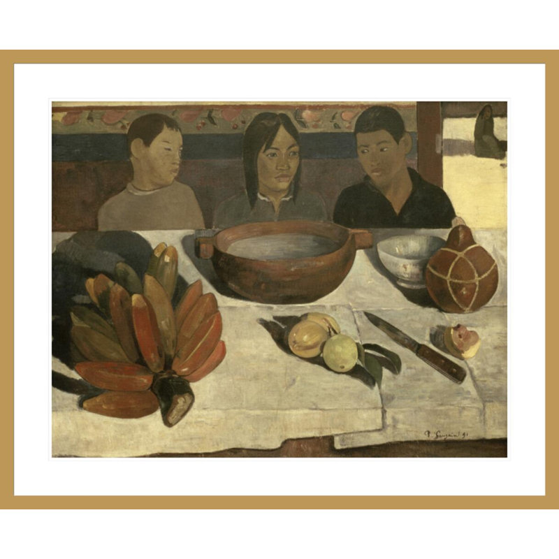 «The Meal (The Bananas)» par Paul Gauguin - Reproduction giclée encadrée, H 33,5 po x l 40,75 po
