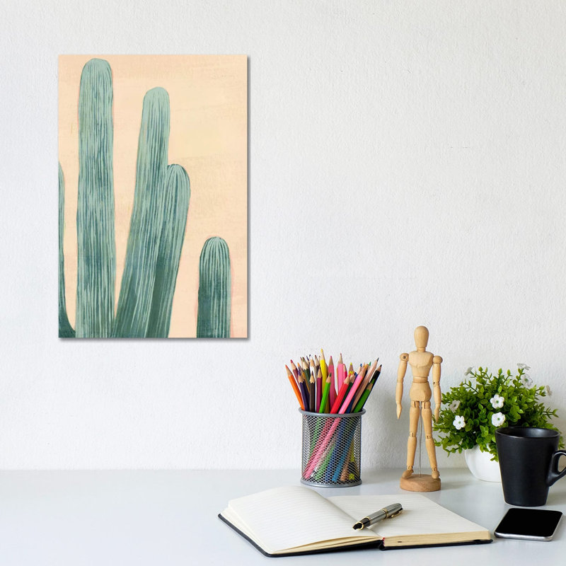 Dusty Cacti II by Grace Popp - Gallery-Wrapped Canvas Giclée on Canvas, No Frame, 20.32 cm H x 30.48 cm W