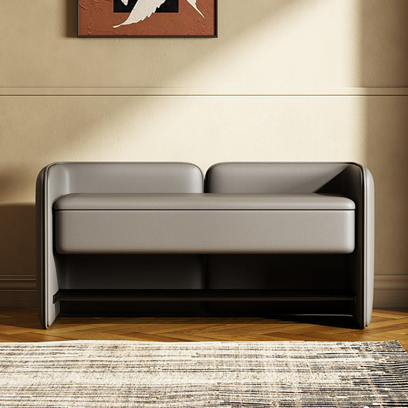 Tabouret avec rangement à chaussures 47,2 po, Gris clair