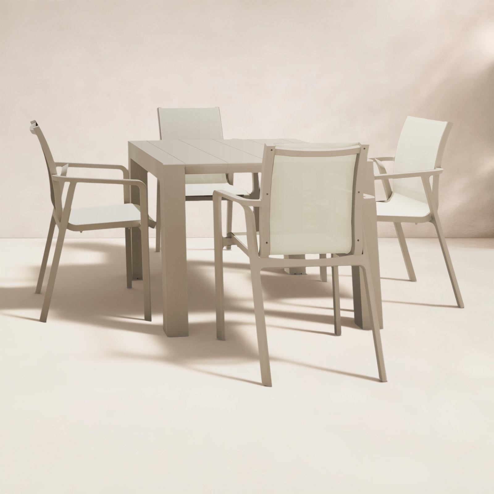 Farrah 55" Patio Dining Set, Taupe