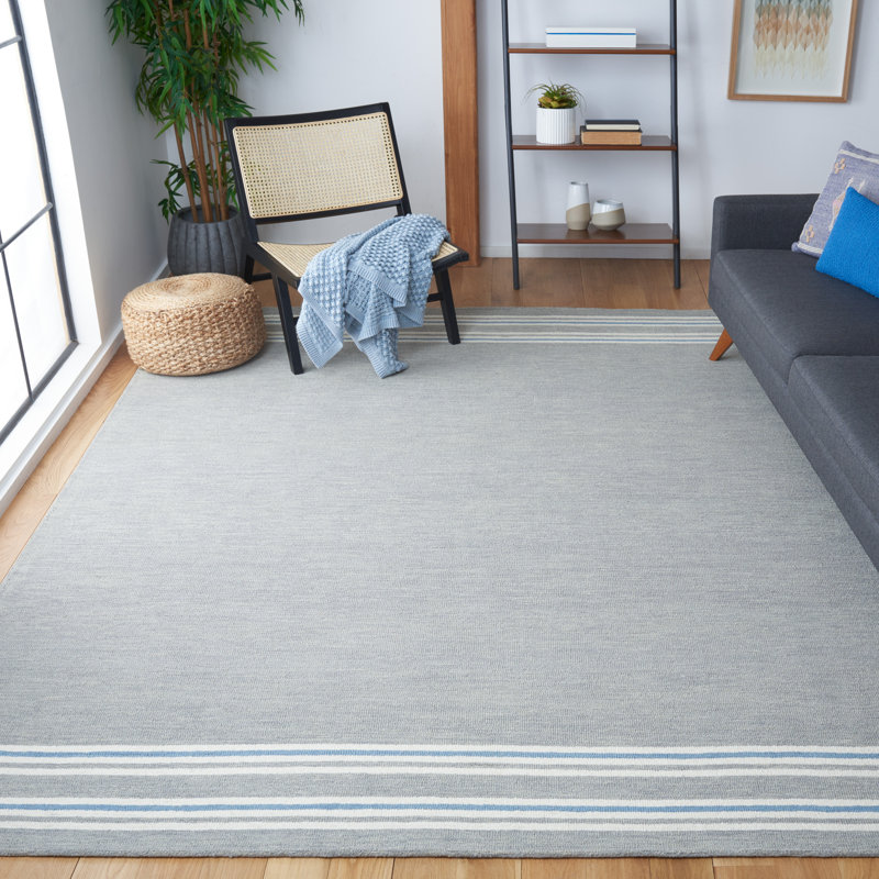 Tapis en laine et en coton touffeté à la main avec coton, Rectangle 5 pi x 8 pi