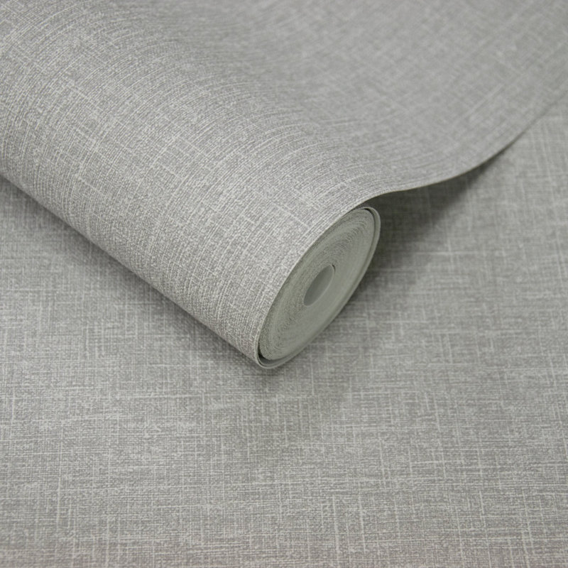 Atmosphere Collection Textile Plain Virus Protection Coated Wallpaper Roll, Dark Gray