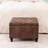 Tufted Faux Leather Storage Ottoman With Side Pocket And Flip-Top Lid