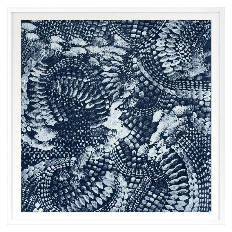 "Indigo Textures 2" par Stramel, Renee, H 20 po x l 20 po, Blanc