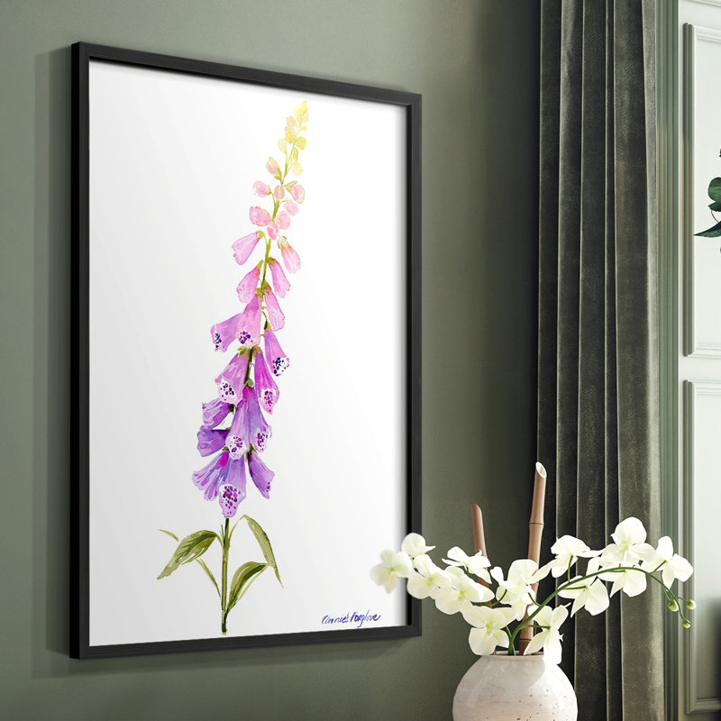 Reproduction encadrée Annie's Foxglove I - bois massif, Noir, H 20 po x l 16 po
