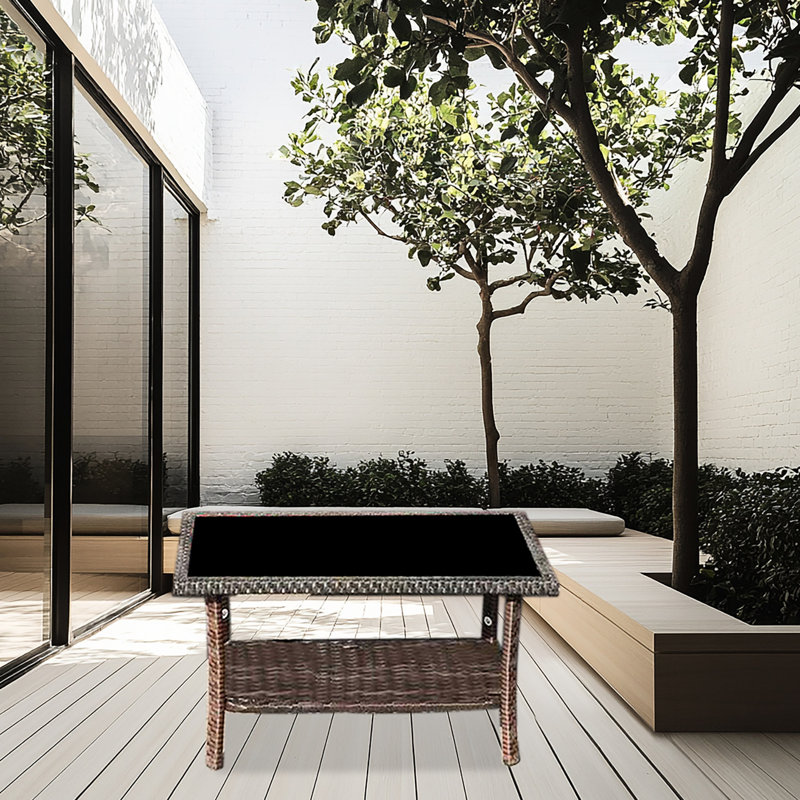 4 chaises de patio avec coussins bleus - eau, coussins bruns d'extérieur confortables,