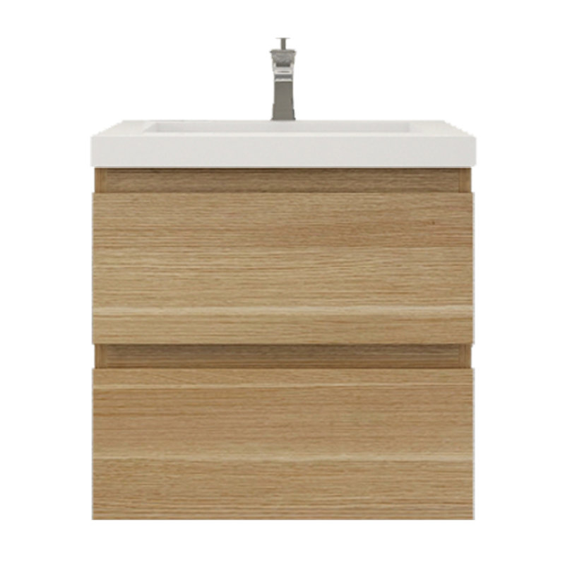 Aylanna Single Bathroom Vanity with Acrylic Top, White Oak