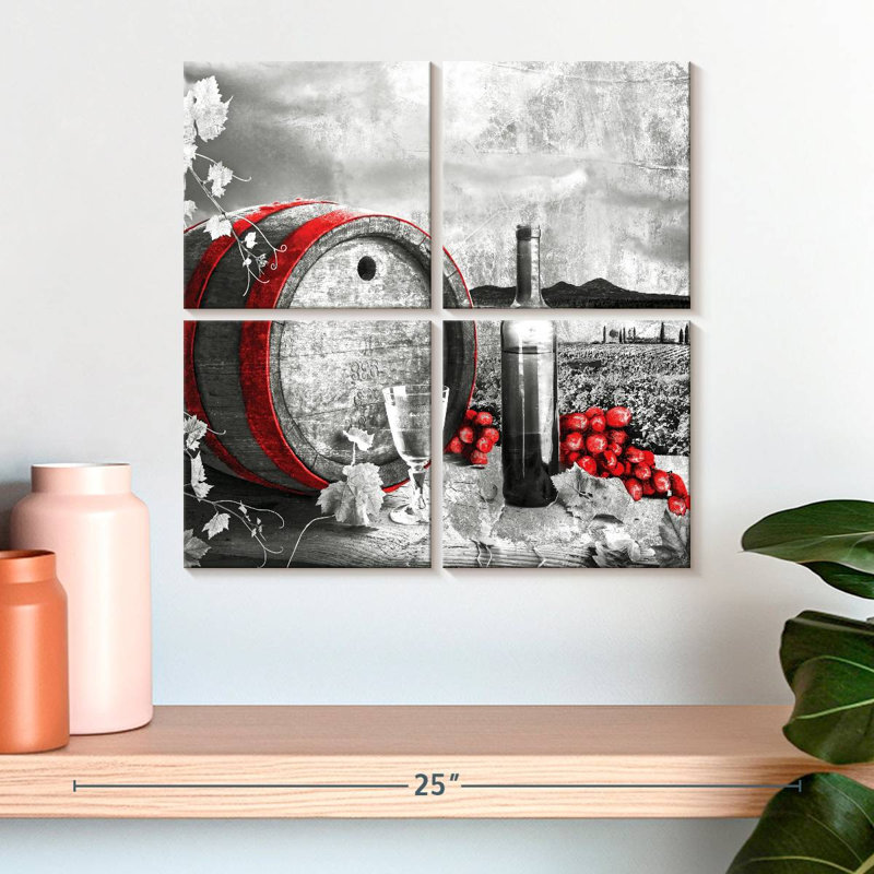 Baril de vin Yarlin et raisin, H 18 po x l 18 po