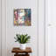Key storage box, Opens to the left, 30x30x5, White, A colorful abstraction of nature full of energy, 