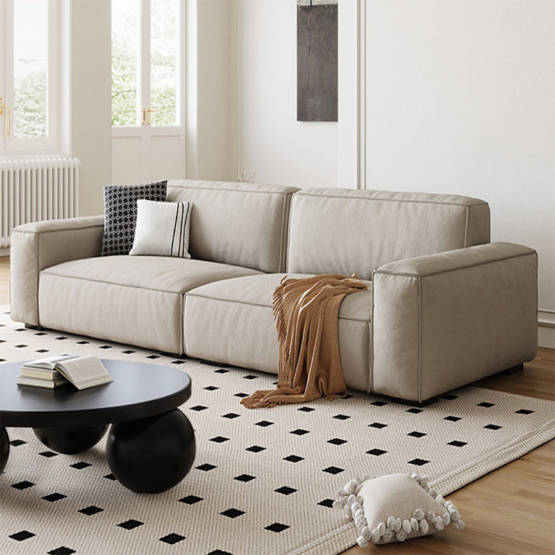 Causeuse-coussin standard 100% polyester blanc crème